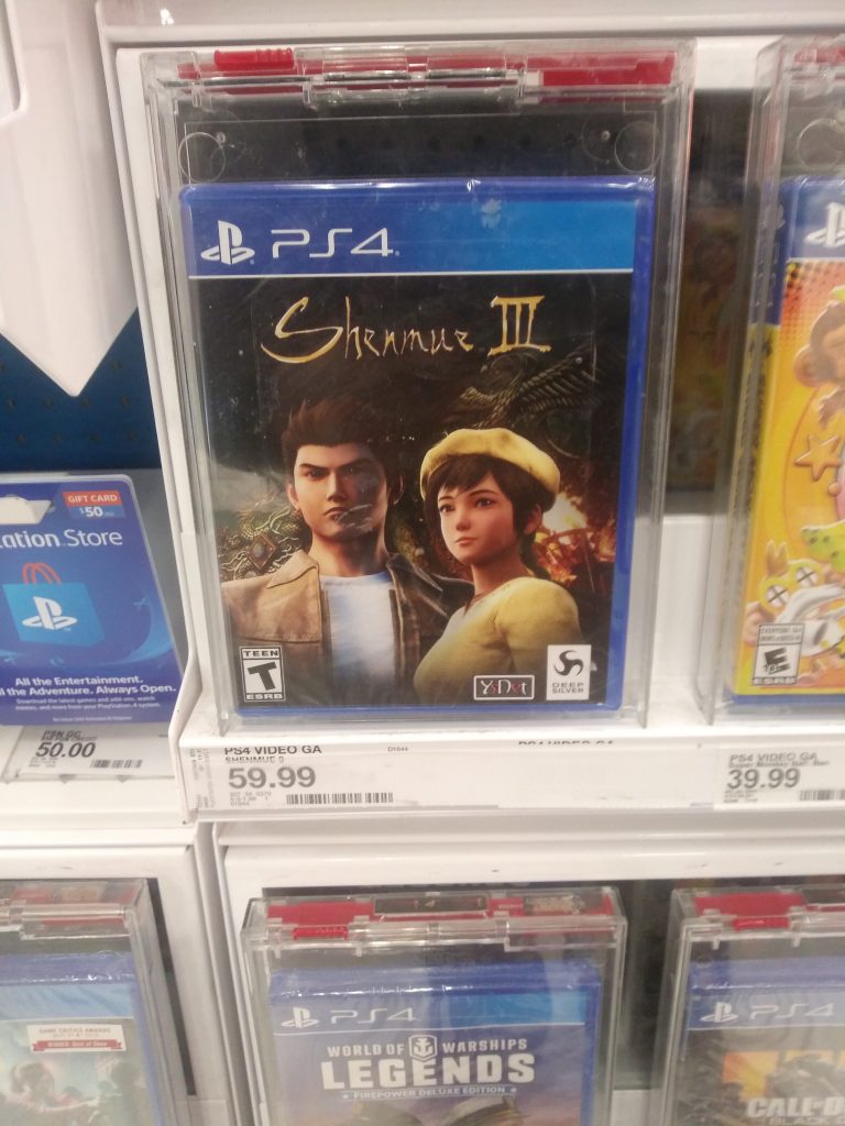 Shenmue III is out . On store shelves. Shenmue III Game Case