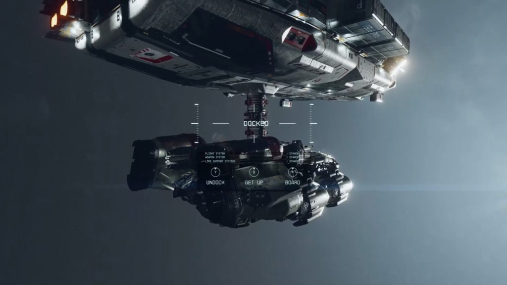 Docking in Starfield from the reveal trailer